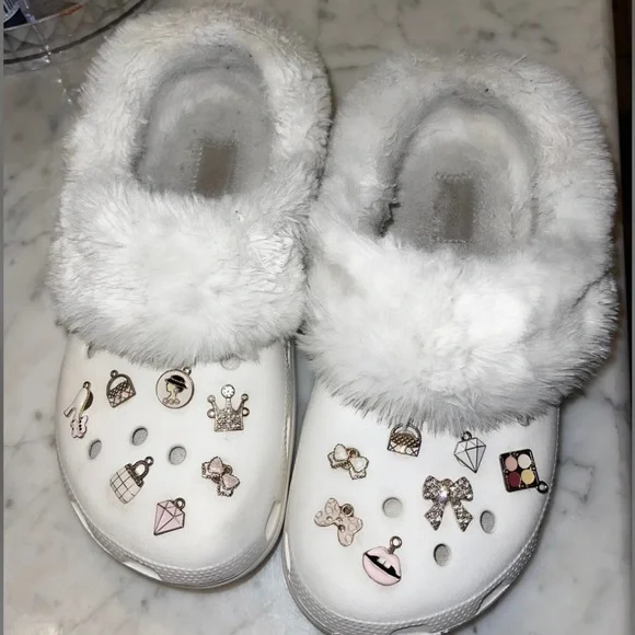 CROCS Shoes Fuzzy Crocs All Charms Included Poshmark
